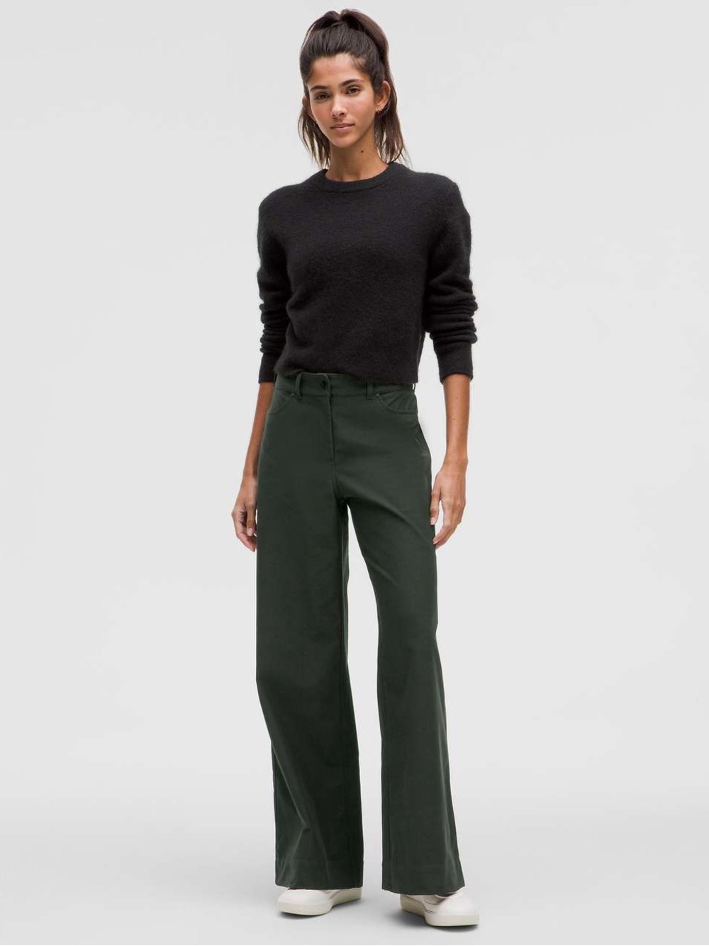 lululemon athletica City Sleek Utilitech Extra Wide Leg Pants in Deep Green